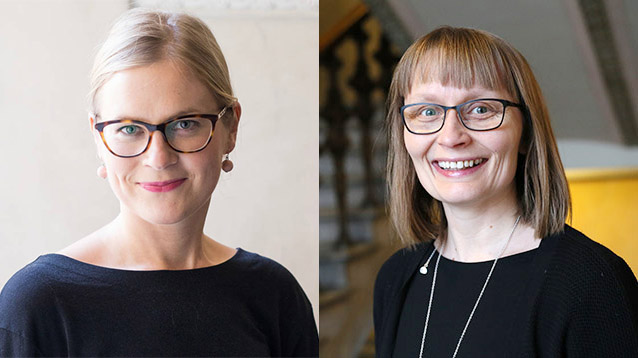 Erityisavustajat Eeva Kärkkäinen ja Terhi Peltokorpi.