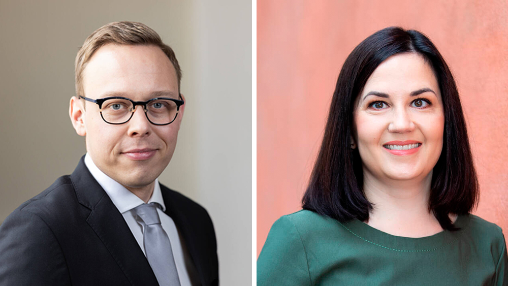 Arbetsminister Matias Marttinen och ministern för social trygghet Sanni Grahn-Laasonen